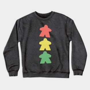 Meeple 3D Wood Game Piece Traffic Signal Light Crewneck Sweatshirt